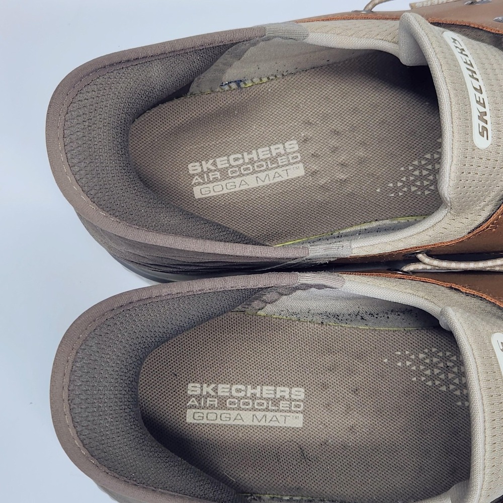 Skechers Slip-Ins Shoes Mens Size 14 Beige Knit Boat Comfort Casual 210606W - Picture 10 of 13